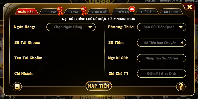 Giao dịch nạp tiền Go88